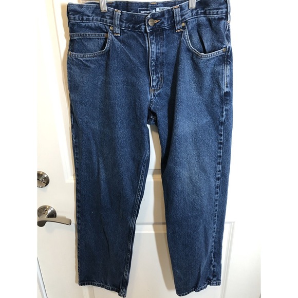 Carhartt Other - Carhartt Jeans Men 32x28 Blue Denim Rugged Flex Relaxed Fit Workwear Tag 34x32